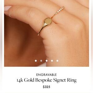 Gorjana signet 14k solid gold pinky ring